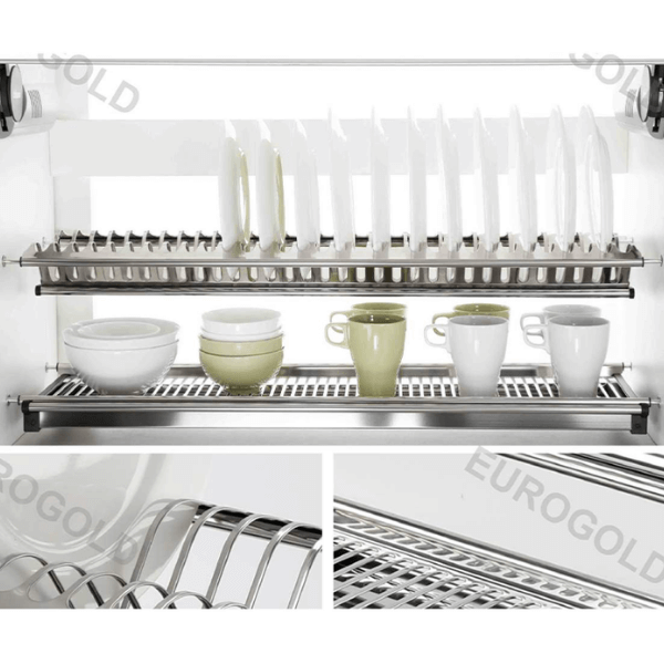 Giá bát V cao cấp inox SUS304 nhựa cài trắng ABS cao cấp Eurogold EUV8660