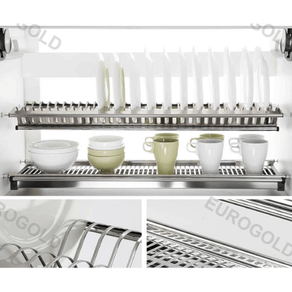 Giá bát V cao cấp inox SUS304 nhựa cài trắng ABS cao cấp Eurogold EUV8670