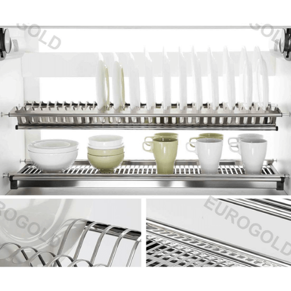 Giá bát V cao cấp inox SUS304 nhựa cài trắng ABS cao cấp Eurogold EUV8680
