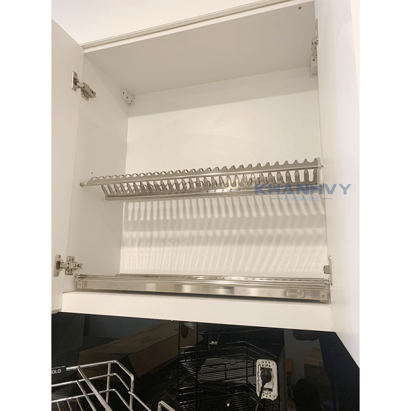 Giá bát V cao cấp inox SUS304 nhựa cài trắng ABS cao cấp Eurogold EUV8680