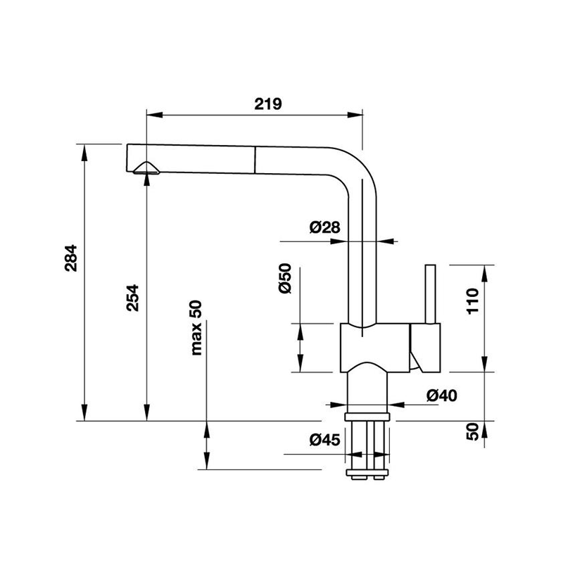 Thông số kỹ thuật của vòi rửa chén Blancolinus S 565.68.350