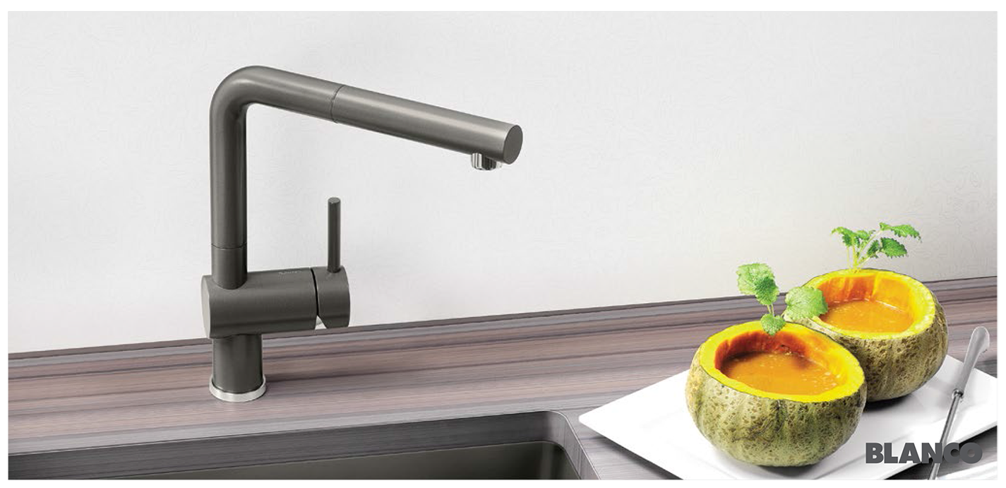 Vòi rửa chén Blancolinus S 565.68.350 được thiết kế dạng chữ L theo xu hướng tối giản nhưng tinh tế và sang trọng
