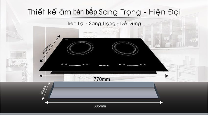 Thông số kỹ thuật của bếp từ Hafele 2 vùng nấu HC-I772C 536.61.575