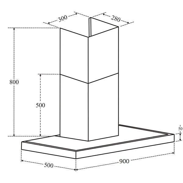 Hình kỹ thuật máy hút khử mùi KF-GB 991