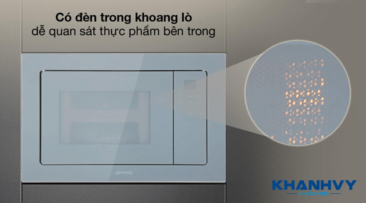 Khoang lò rộng rãi được làm từ chất liệu thép không gỉ, có đèn chiếu sáng bên trong