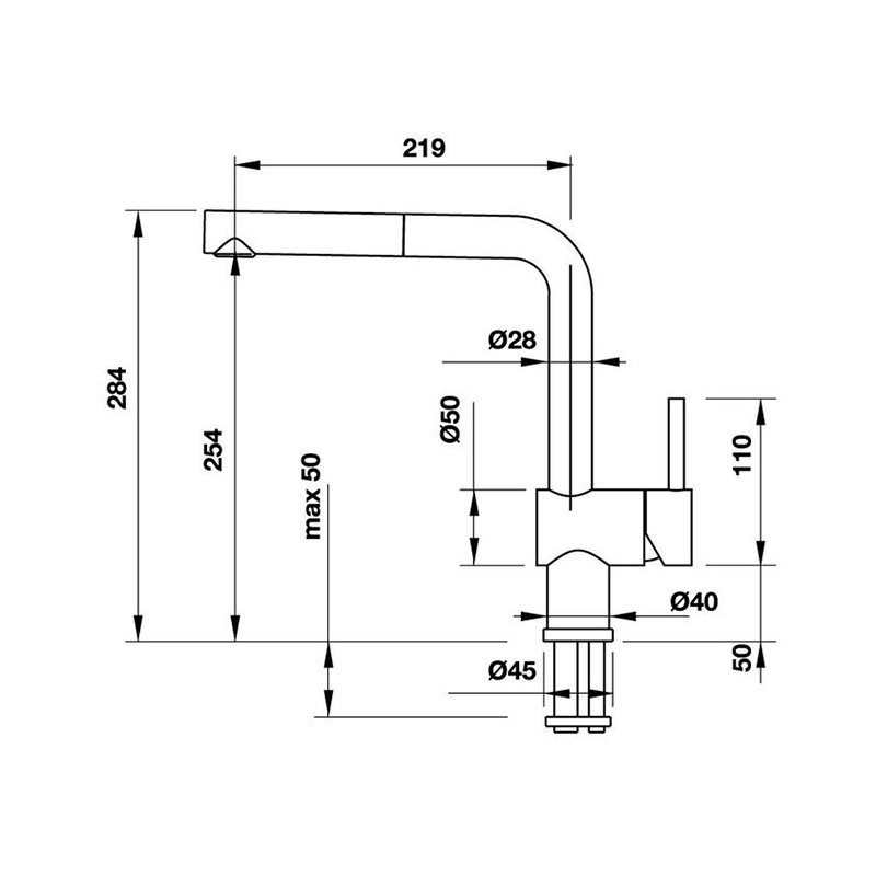 Thông số kỹ thuật của vòi rửa chén Blancolinus S 565.68.950