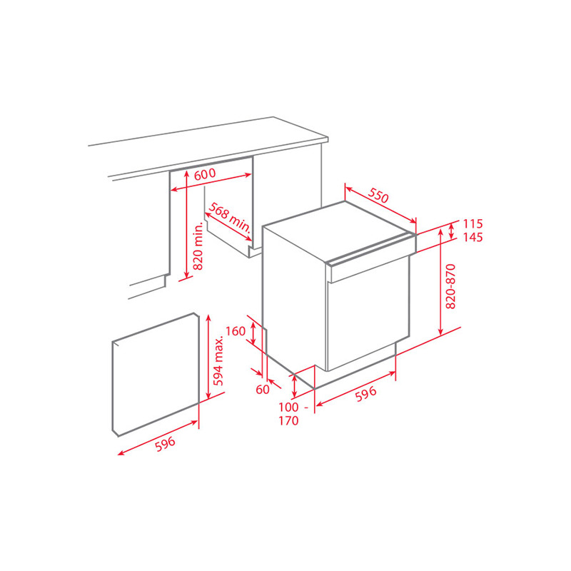 Thông số kỹ thuật của máy rửa chén Teka DW8 60S 40716160