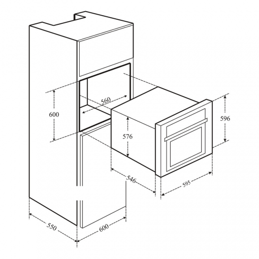 Thông số kích thước lò nướng Eurosun EOV72DE chính hãng tại Khánh Vy Home