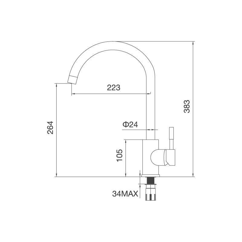 Thông số kích thước vòi Malloca Inox 304 K569-SN