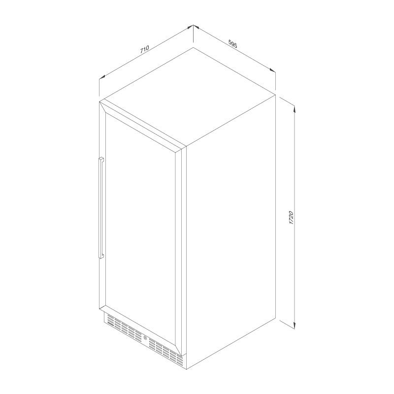 Kích thước lắp đặt tủ bảo quản rượu MWC-180BG