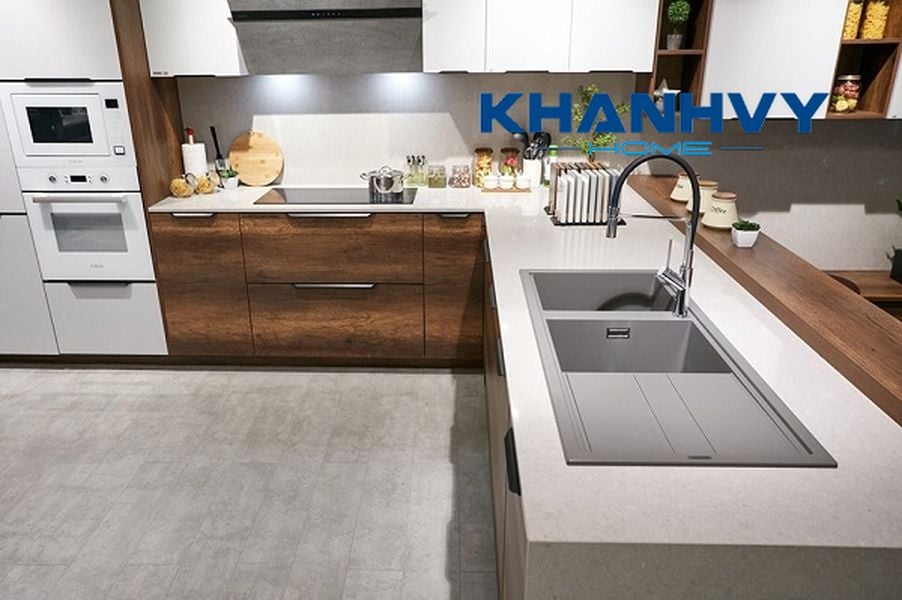 Chậu rửa chén lắp âm tăng tính thẩm mỹ