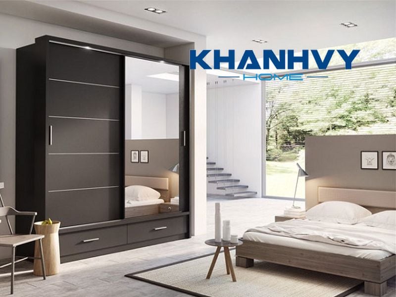 Bố trí tủ quần áo có gương trong phòng ngủ