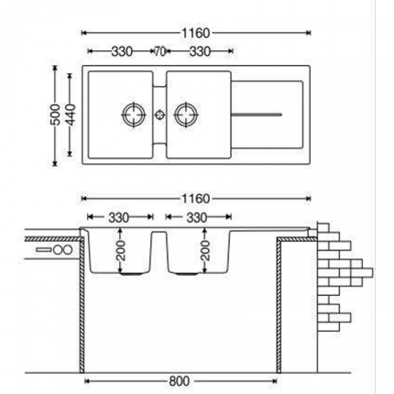 chậu rửa chén ENC1 Cafe (11) sơ đồ