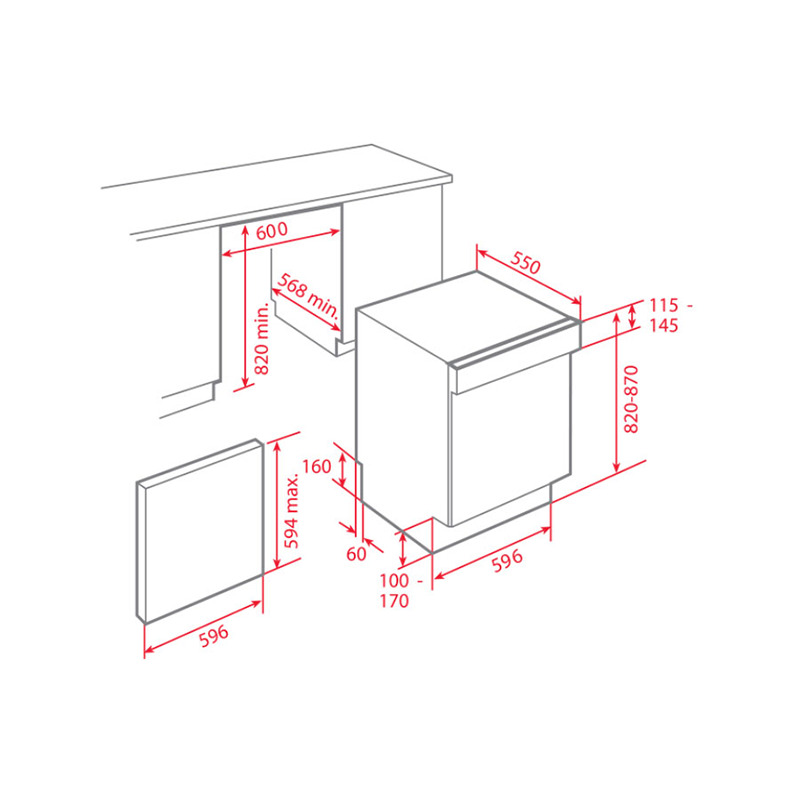 Thông số kỹ thuật của máy rửa chén Teka DW9 55 S 40716140