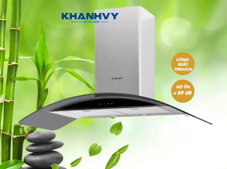 Máy hút khói khử mùi áp tường Gama K3155.9 độ ồn thấp, vận hành êm ái