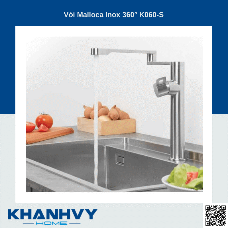 Sản phẩm vòi Malloca Inox 360° K060-S