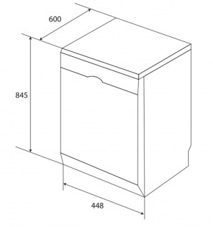  Hình kỹ thuật thông số chi tiết của máy rửa chén âm toàn phần KAFF KF-W45A1A401J