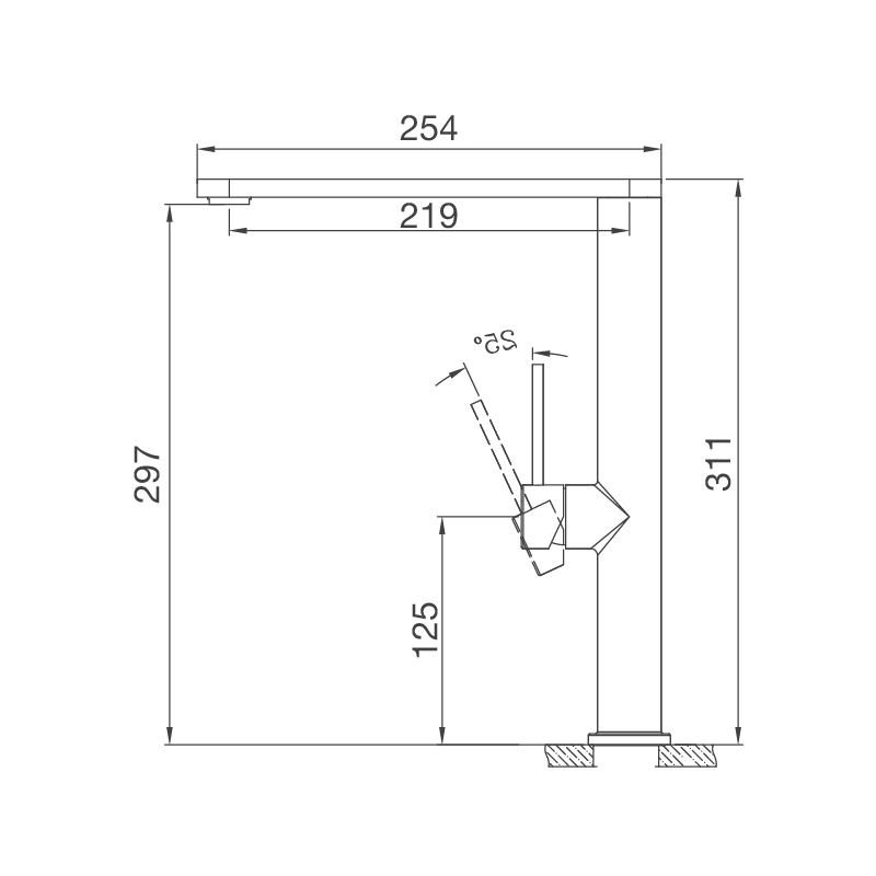 Thông số kích thước vòi Malloca Inox K061-S