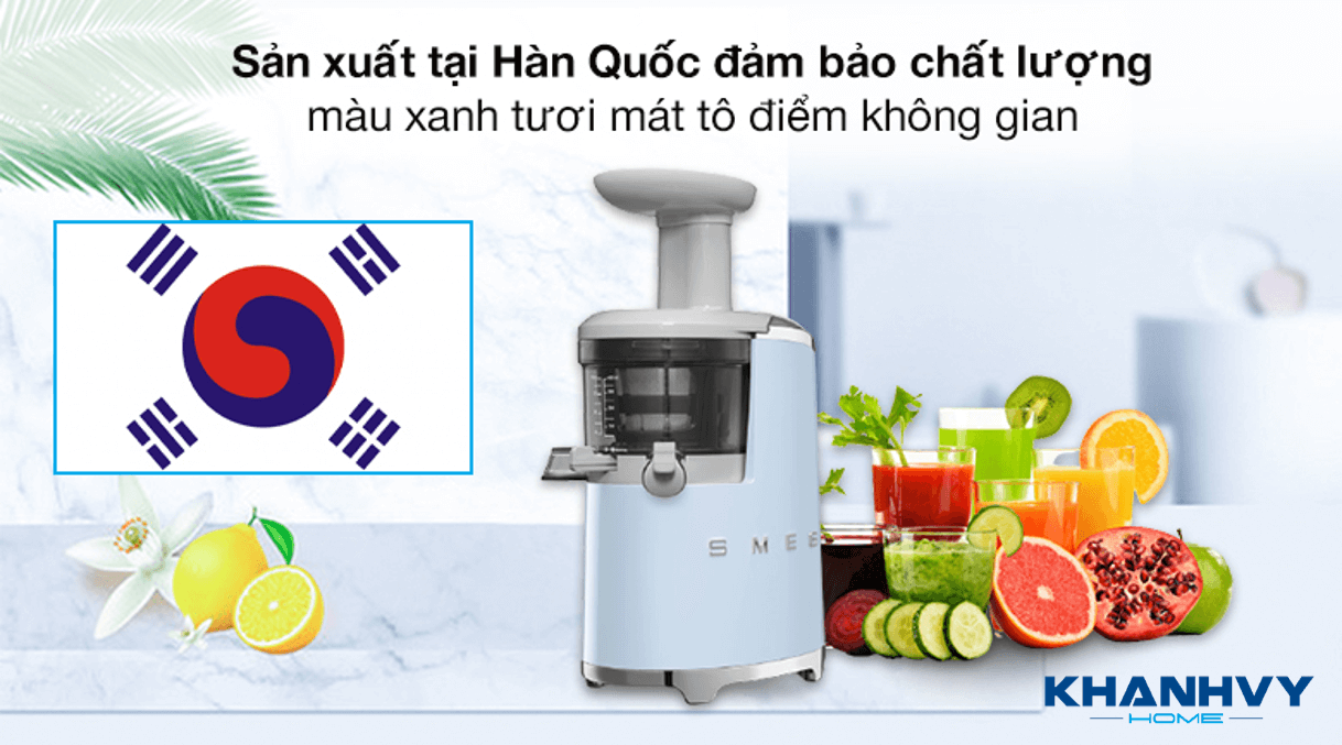 Máy ép chậm SMEG SJF01PBEU 535.43.628 là lựa chọn được người tiêu dùng ưu tiên nhờ thiết kế sang trọng, hiện đại cùng nhiều tính năng hỗ trợ việc chế biến nguyên liệu, thực phẩm một cách hoàn hảo