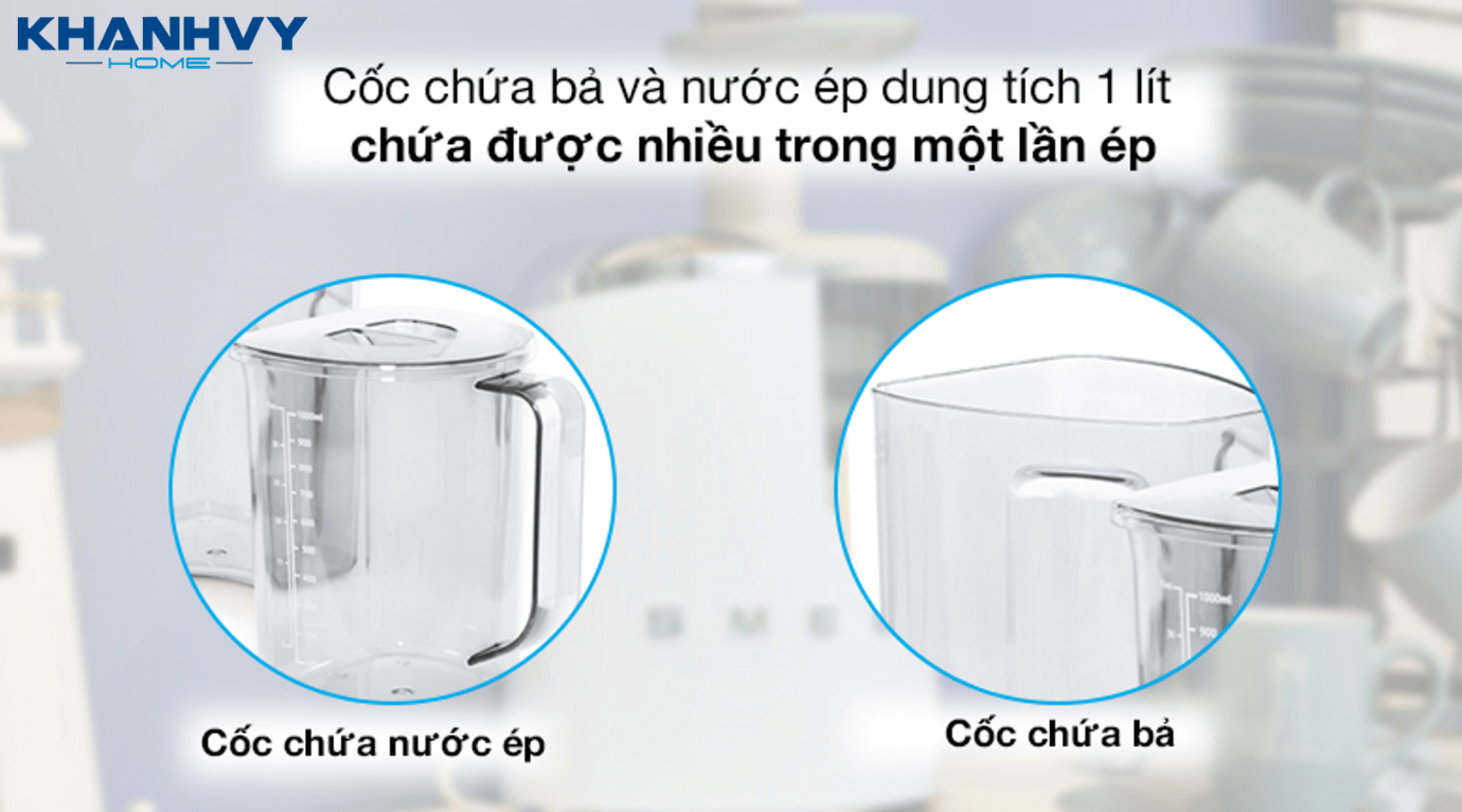 Cối ép có tới 2 tầng lưới lọc, có thể dễ dàng tháo rời để vệ sinh