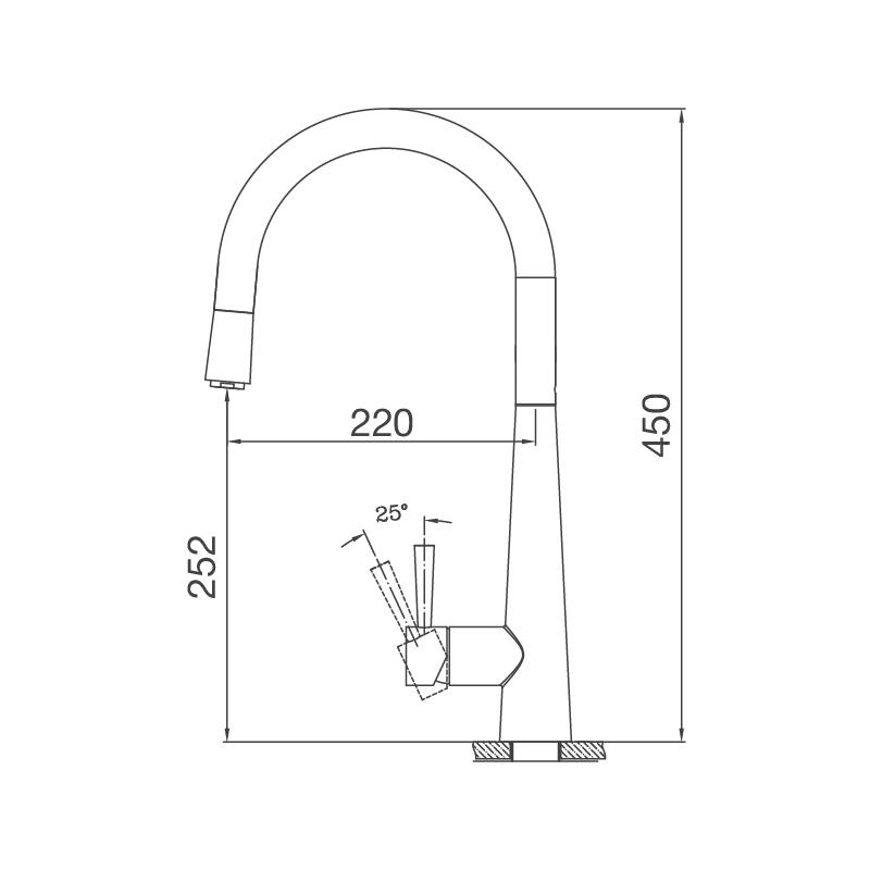 Thông số kích thước vòi Malloca Inox K095-S