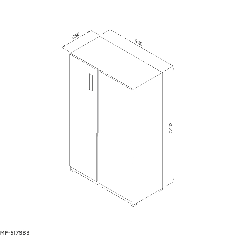 Thông số kỹ thuật tủ lạnh Side by side Malloca MF-517SBS