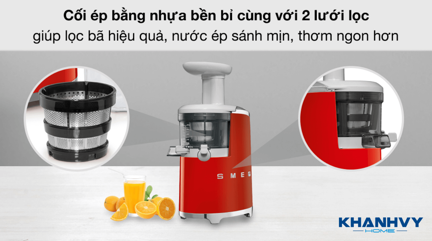 Cốc chứa nước ép và cốc chứa bã đều có dung tích lớn cho phép bạn ép và chứa được lượng lớn trong một lần ép