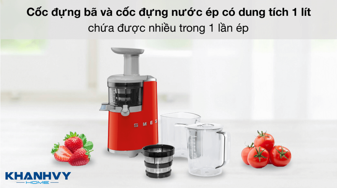 Cối ép có tới 2 tầng lưới lọc, có thể dễ dàng tháo rời để vệ sinh
