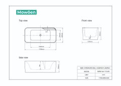 Bồn tắm Mowoen MW8166F-170.MS đặt sàn massage 1.7m