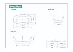 Bồn Tắm Acrylic Độc Lập Mowoen MW8223-150