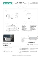 Bồn Tắm Acrylic Độc Lập Mowoen MW8225-137