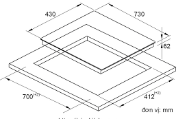 Kích thước bếp và kích thước khoét đá lắp đặt bếp điện từ Eurosun EU-T709PRO