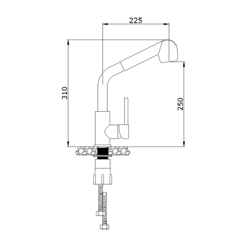 Thông số kích thước vòi Malloca K119N9
