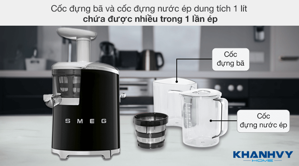 Cối ép có tới 2 tầng lưới lọc, có thể dễ dàng tháo rời để vệ sinh
