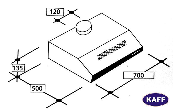 Hình kỹ thuật máy hút khử mùi KF-701B