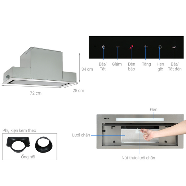 Máy hút mùi âm tủ Hafele HH-BI72A 533.80.027