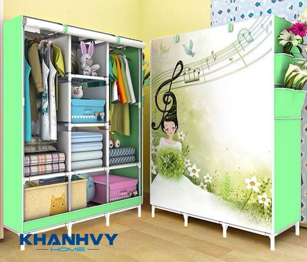 Tủ quần áo vải khung inox