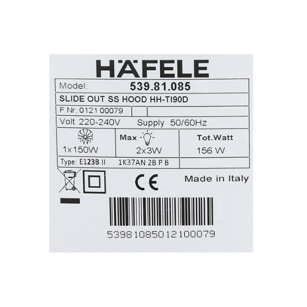 Máy hút mùi âm tủ Hafele HH-TI90D 539.81.085