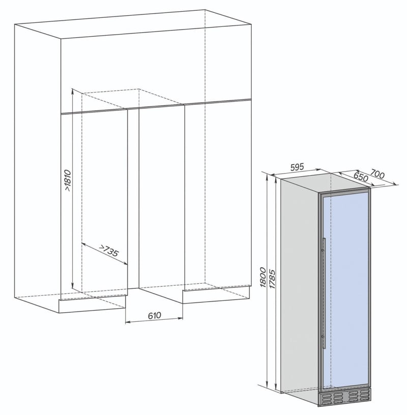 Thông số kỹ thuật tủ rượu Kaff KF-WC425L