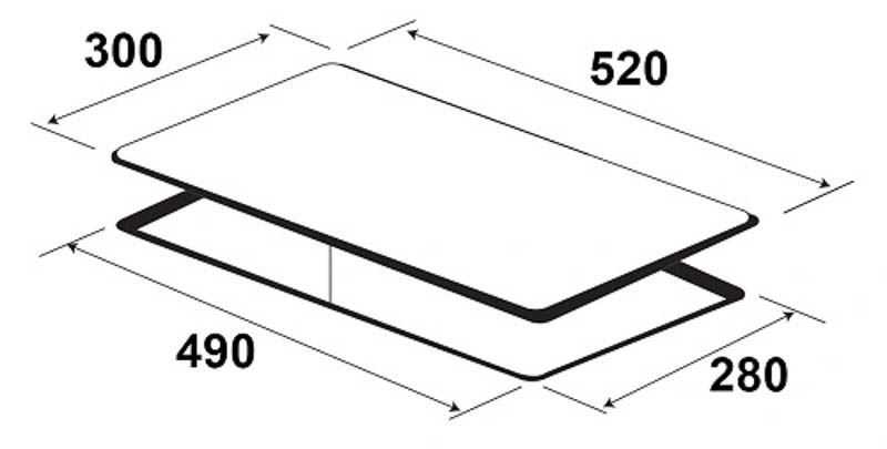 Kích thước bếp từ Domino Kaff KF-SM200II