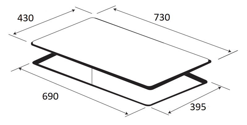 Kích thước bếp điện từ KAFF KF-FL88IC