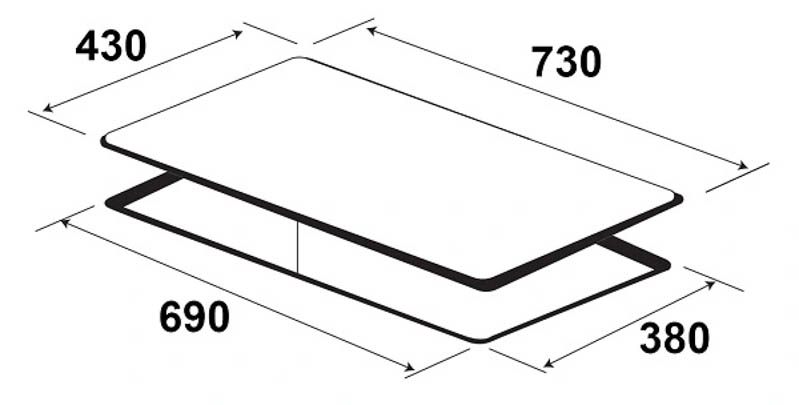 ​Kích thước bếp từ Kaff KF-HD28II
