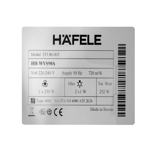 Máy hút mùi Hafele HH-WVS90A 533.86.003