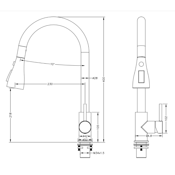 Vòi rửa chén Maadela MDF-106B Rhine