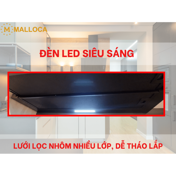 Máy hút khói khử mùi âm tủ Malloca MH 90BTC