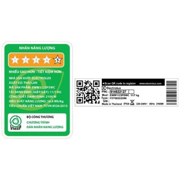 Máy giặt sấy Electrolux EWW1123P5WC 11/7kg