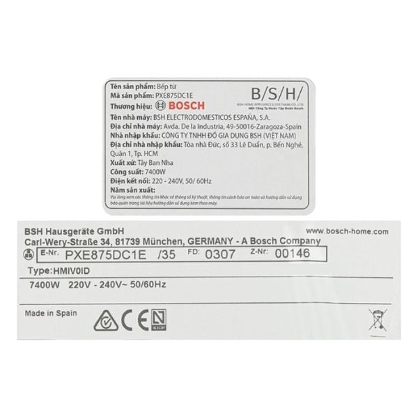 Bếp từ Bosch PXE875DC1E Serie 8 4 vùng nấu
