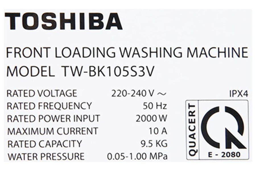 Máy giặt Toshiba TW-BK105S3V(SK) Inverter 9.5 kg