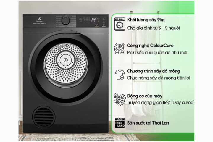 Máy sấy thông hơi Electrolux EDV904N3SC 9kg