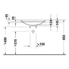 Chậu lavabo dương vành Duravit D-Neo 0358600079
